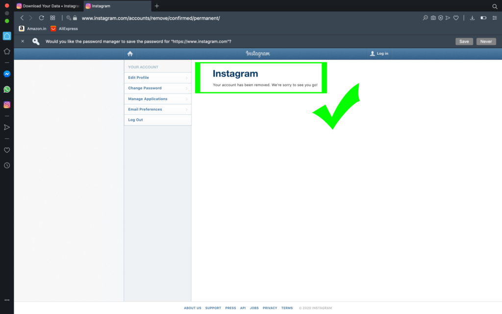 Step 13: How to delete Instagram account permanently?