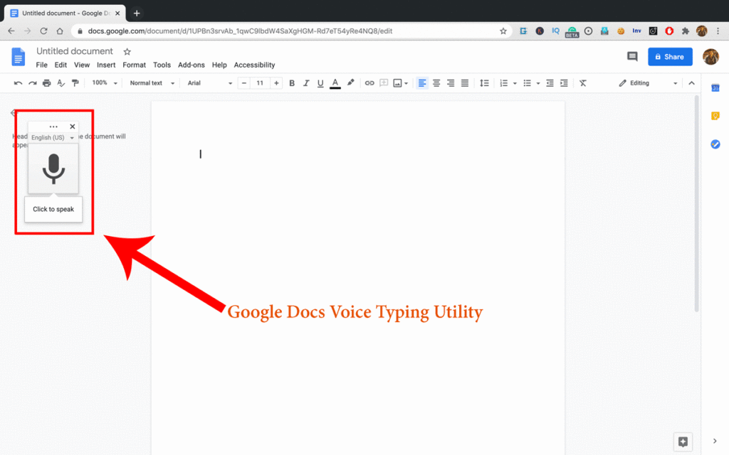 Voice tying utility icon  on Edit Window