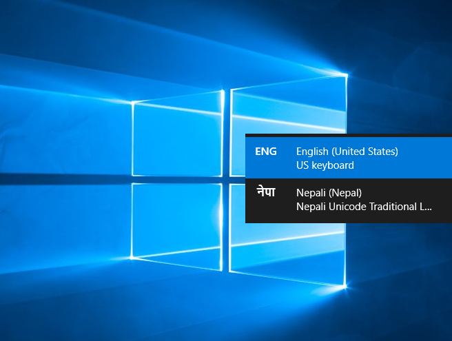 Nepali language option in Google Input Tools offline version