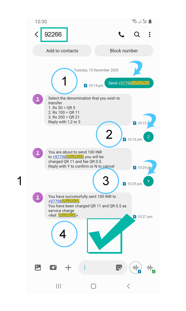 step 4 to send mobile balance from qatar to nepal